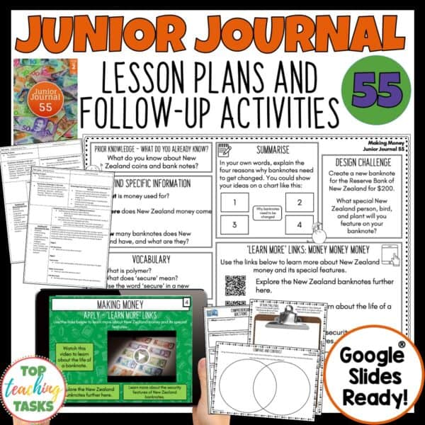 NZ Junior Journal 55 Activities and Lesson Plans