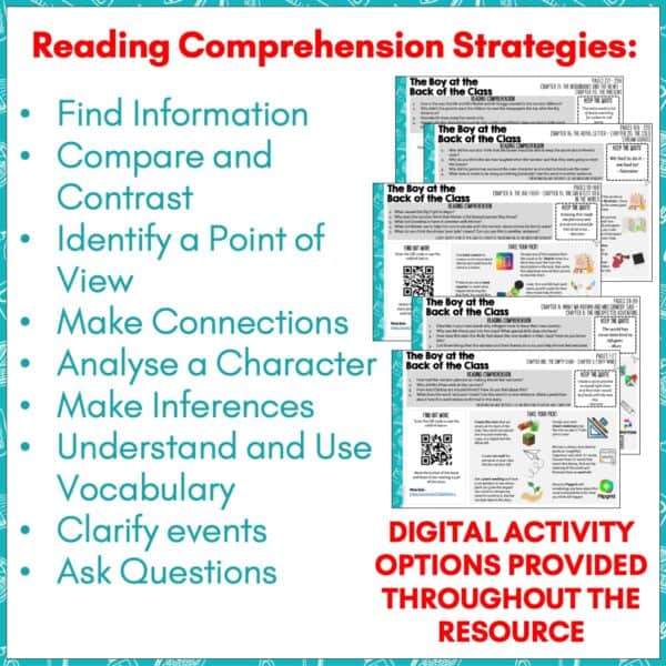 The Boy at the Back of the Class Novel Study c The Boy at the Back of the Class Novel Study c