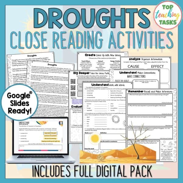 Droughts Reading Comprehension Activities
