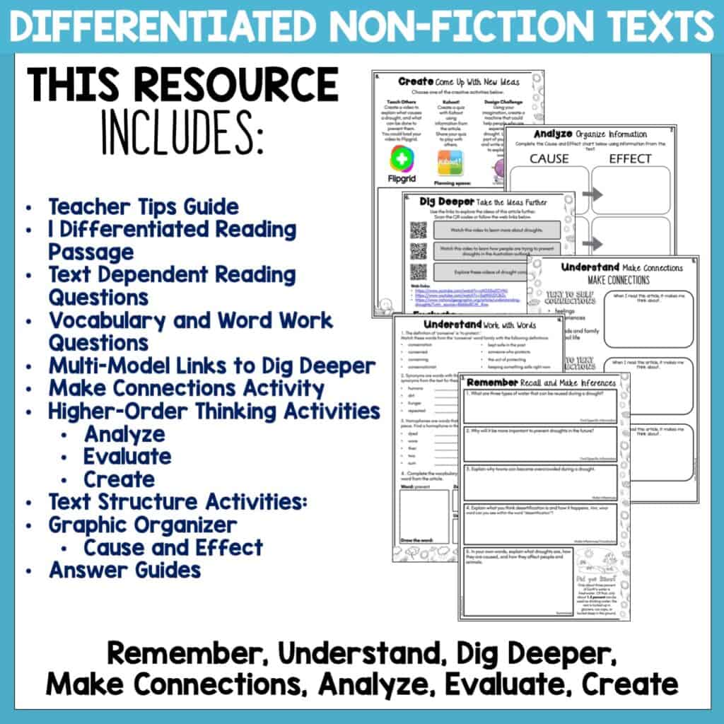 Droughts Reading Comprehension Passages - Droughts Reading Activities ...