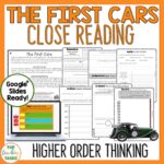 The First Cars reading activity