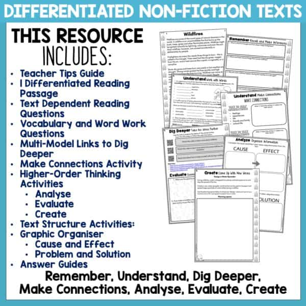 Wildfires Reading Comprehension Activities Wildfires Reading Comprehension Activities