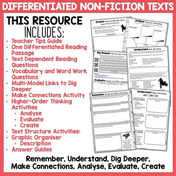 Motocross Reading Comprehension Activities Motocross Reading Comprehension Activities