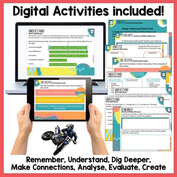 Motocross Reading Comprehension activities c Motocross Reading Comprehension activities c