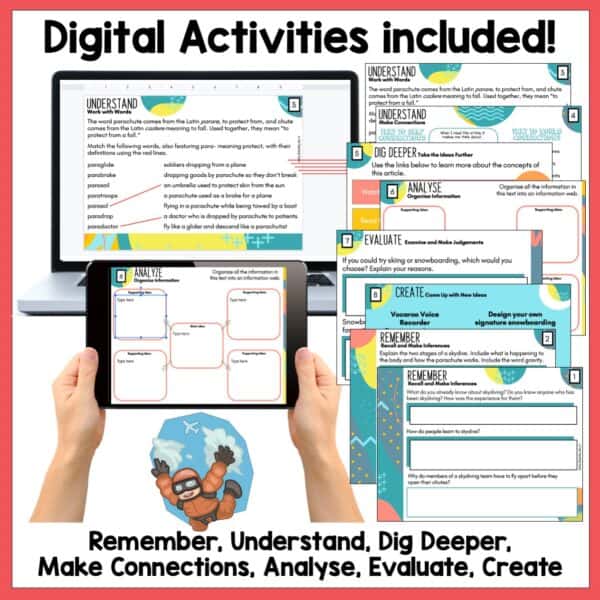 Skydiving reading activities c Skydiving reading activities c