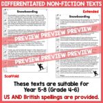 Snowboarding Reading Comprehension Passages and Activities 2