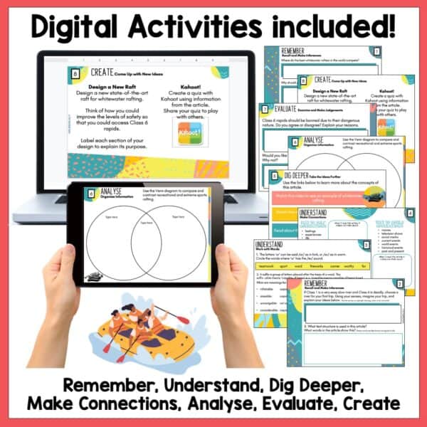 Whitewater Rafting reading activities c Whitewater Rafting reading activities c