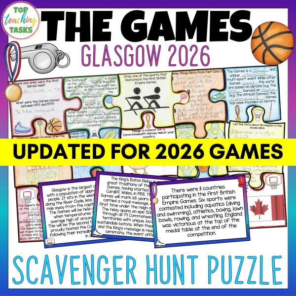 The Games Glasgow 2026 puzzle poster The Games Glasgow 2026 puzzle poster