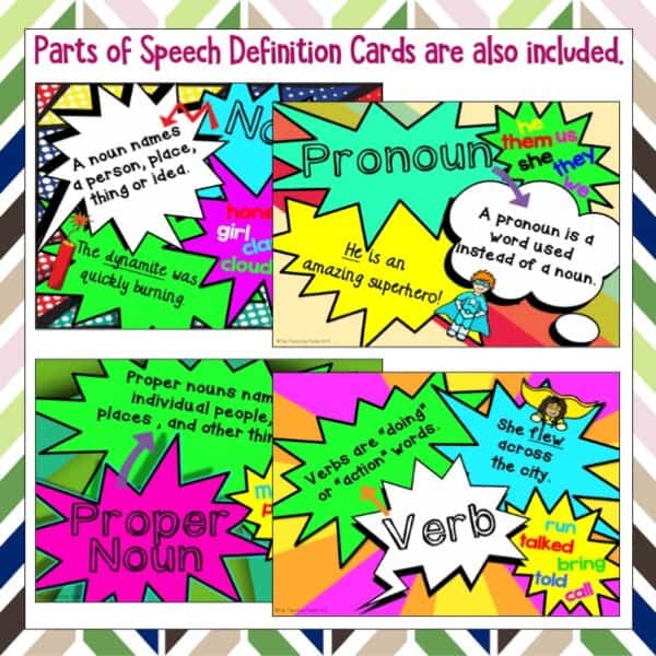 Parts of Speech Grammar Challenge Task Cards c