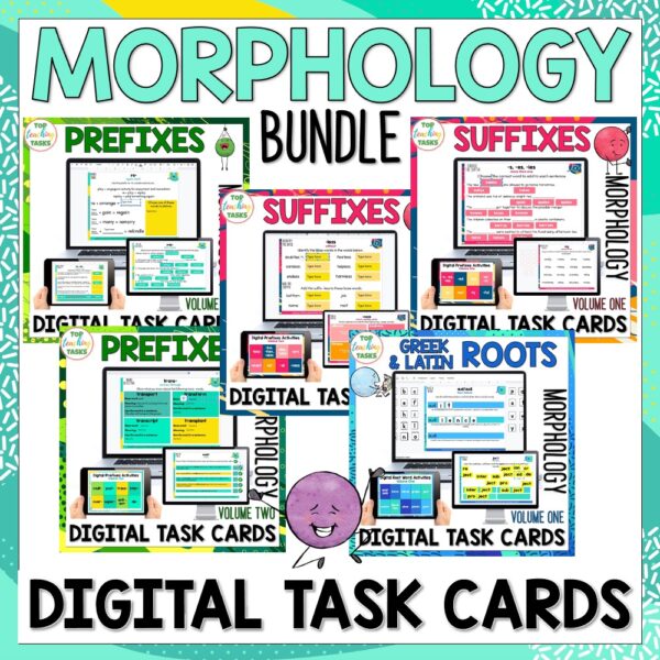 Morphology Digital Task Cards Activities Bundle Morphology Digital Task Cards Activities Bundle