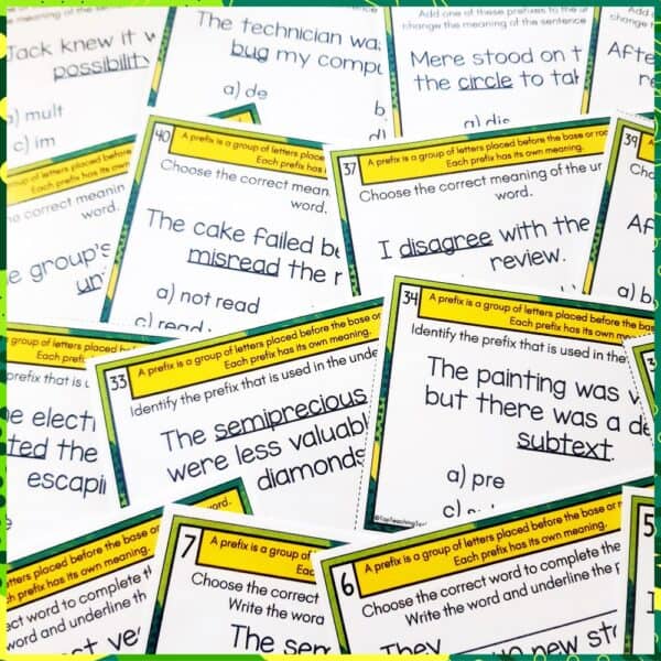 Prefix Task Cards c