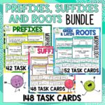 Prefixes Suffixes Greek and Latin Root Word Task Cards bundle