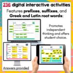 Prefixes Suffixes Root Words Digital Task Cards b