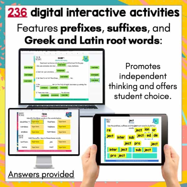 Prefixes Suffixes Root Words Digital Task Cards b Prefixes Suffixes Root Words Digital Task Cards b