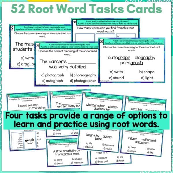 Prefixes Suffixes And Greek And Latin Root Word Task Cards Bundle