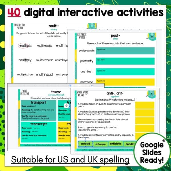 Prefixes Volume Two Digital Task Cards c Prefixes Volume Two Digital Task Cards c