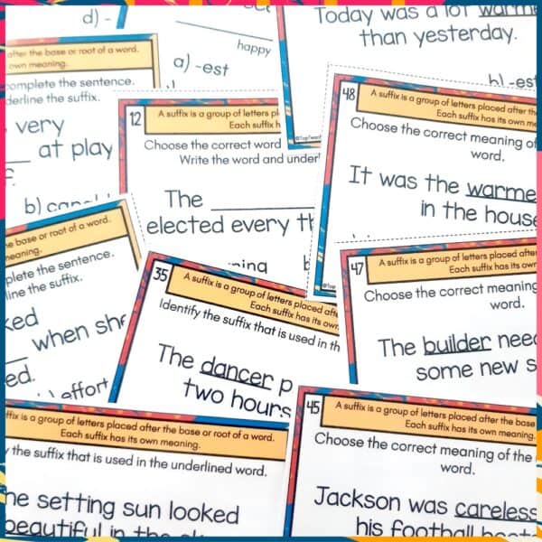 Suffixes Task Cards c