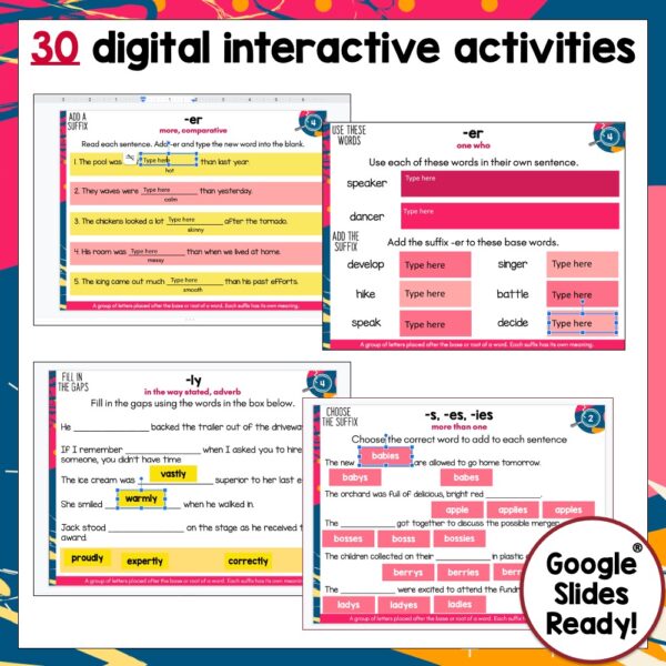 Suffixes Volume One Digital Task Cards c Suffixes Volume One Digital Task Cards c