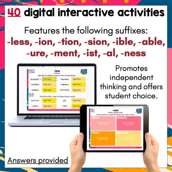 Suffixes Volume Two Digital Task Cards b Suffixes Volume Two Digital Task Cards b