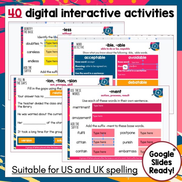 Suffixes Volume Two Digital Task Cards c Suffixes Volume Two Digital Task Cards c