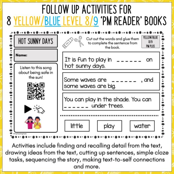 Yellow 8 9 Reading Comprehension Activities a