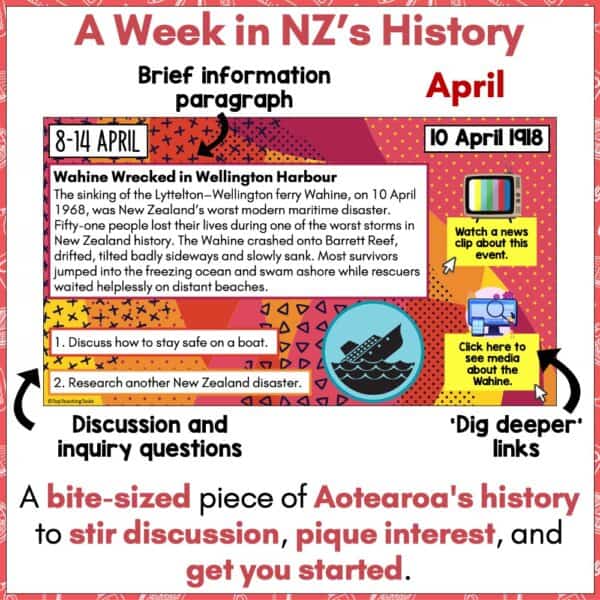 A Week in New Zealand History April a A Week in New Zealand History April a