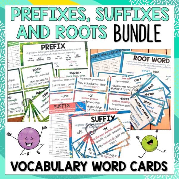 Prefixes, Suffixes and Greek and Latin Root Word Vocabulary Task Cards