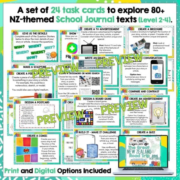 NZ School Journal Task Cards b NZ School Journal Task Cards b