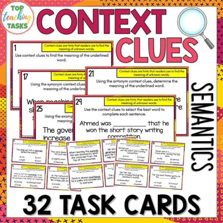 Context Clues Task Cards - Inference Skills Task Cards - Top Teaching Tasks