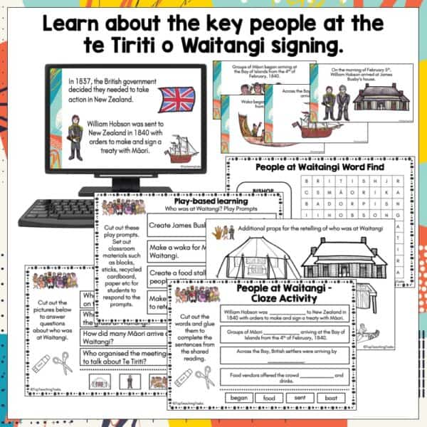 Key People at the Treaty of Waitangi Signing Year 1-3 Activities b Key People at the Treaty of Waitangi Signing Year 1-3 Activities b