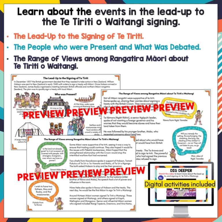 The Lead-Up to the Treaty of Waitangi Year 4-6 Activities - Top ...