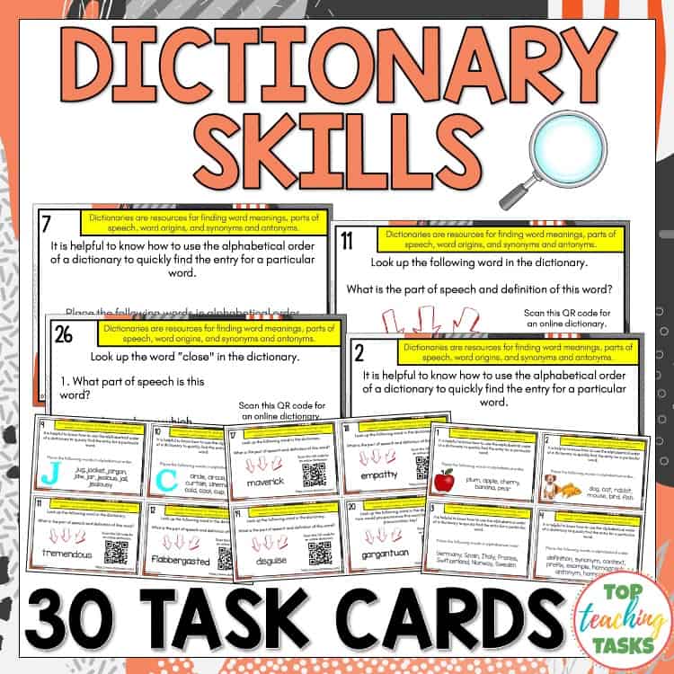 Thesaurus Skills Task Cards Top Teaching Tasks