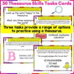 Thesaurus Skills Task Cards a