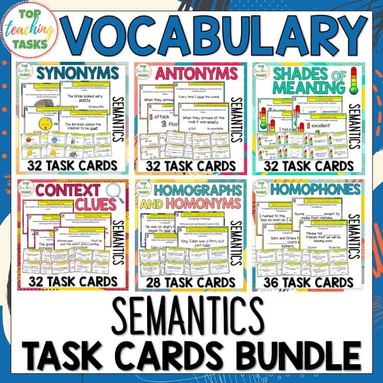 Vocabulary Task Card Mega Bundle - Morphology, Semantics, Figurative ...