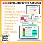 Digital Vocabulary Bundle activities a