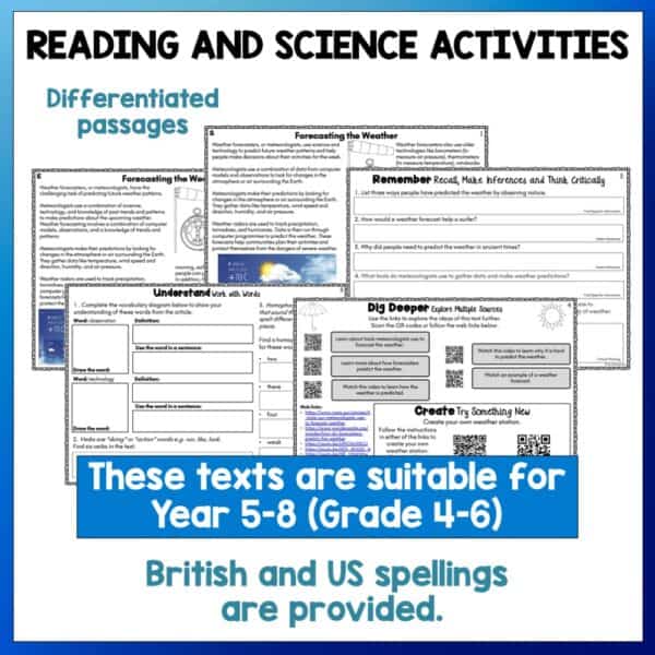 Forecasting the Weather Reading and Science activities b Forecasting the Weather Reading and Science activities b