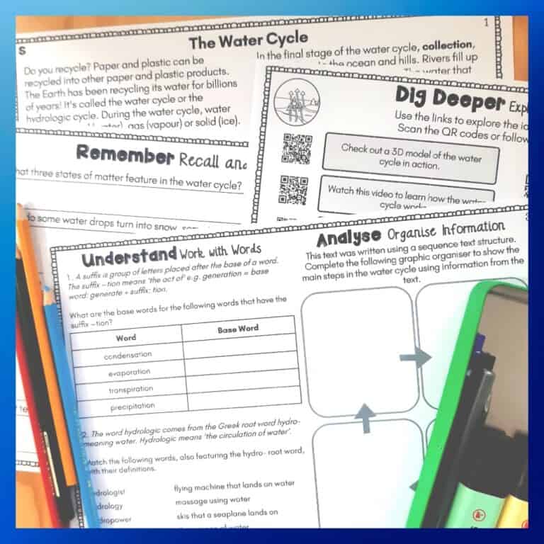 The Water Cycle Reading Comprehension and Science Passages and