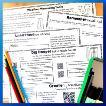 Weather Measuring Tools Reading and Science Passages and Activities ...