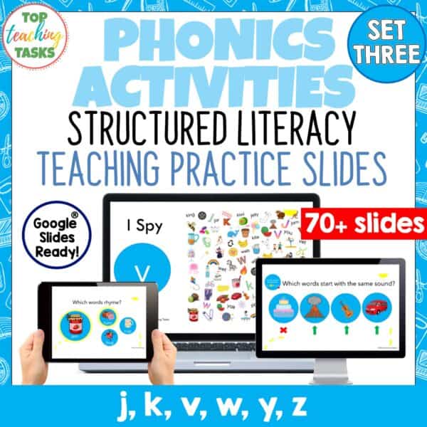 Phonological awareness activities - teacher slide set three