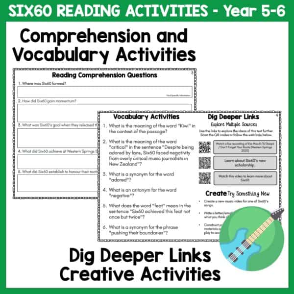 Six60 Reading activities e Six60 Reading activities e