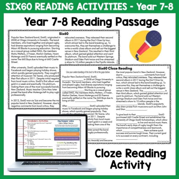 Six60 Reading activities f Six60 Reading activities f