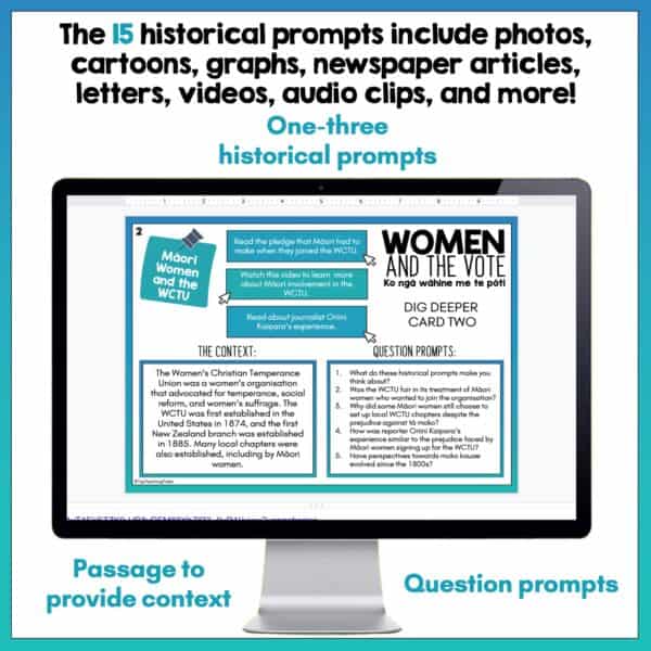 Women and the Vote Historical Prompt Digital Task Cards b Women and the Vote Historical Prompt Digital Task Cards b