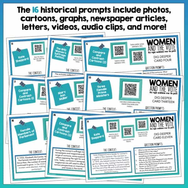 Women and the Vote Historical Prompt Task Cards c Women and the Vote Historical Prompt Task Cards c