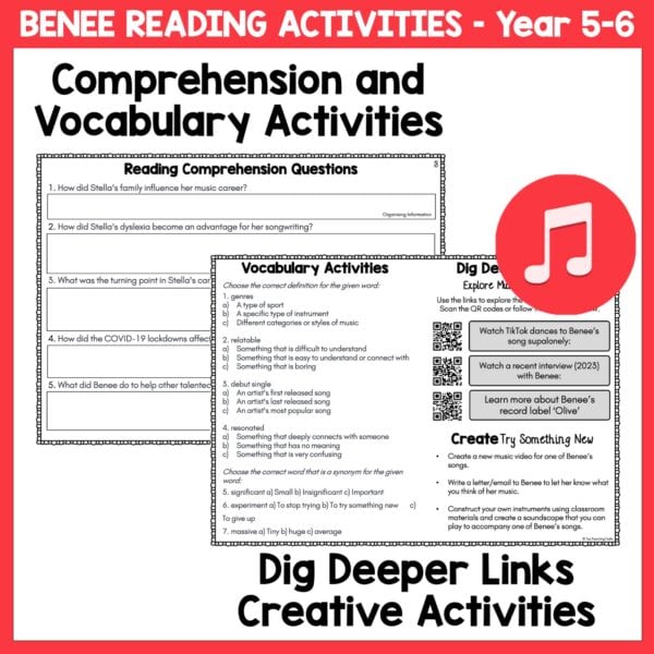 Benee Reading and Literacy Activities e Benee Reading and Literacy Activities e