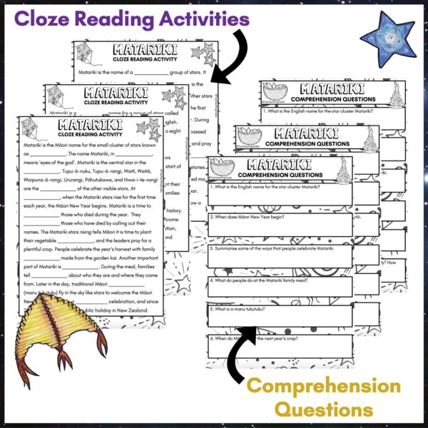 Matariki Reading Comprehension and Literacy Activities Year 2-4 Bundle b Matariki Reading Comprehension and Literacy Activities Year 2-4 Bundle b