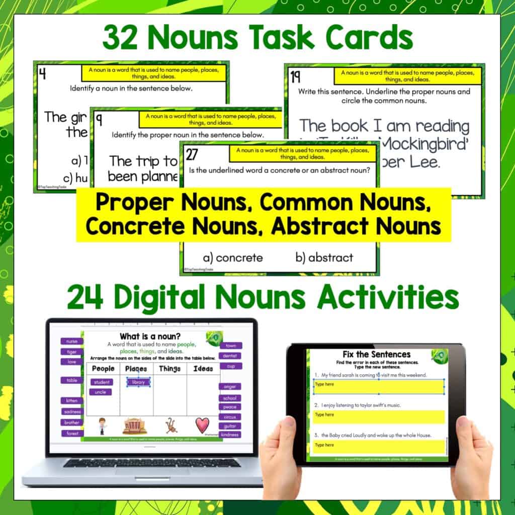 Nouns and Proper Nouns Teaching Pack Grammar Print and Digital Activities Top Teaching Tasks