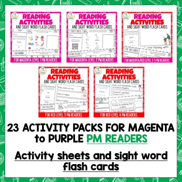 PM Readers Activities Bundle Magenta to Purple Level 1-20 a