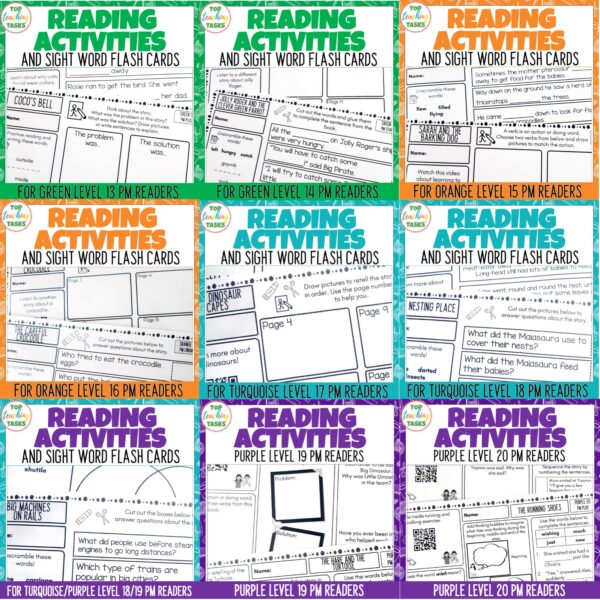 PM Readers Activities Bundle Magenta to Purple Level 1-20 c