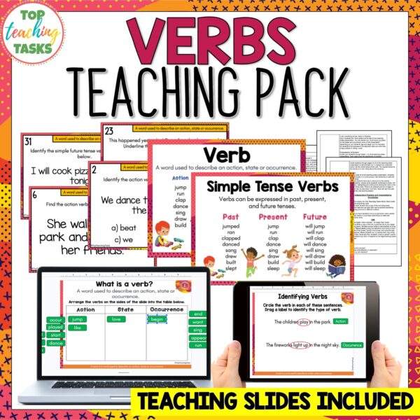 Verbs and verb tenses teaching pack