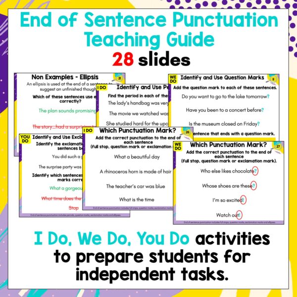 End of Sentence Punctuation Teacking Pack a End of Sentence Punctuation Teacking Pack a